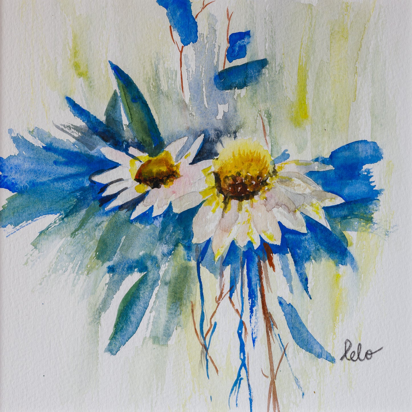 ORIGINAL WATERCOLOUR - "Margaritas Blancas"