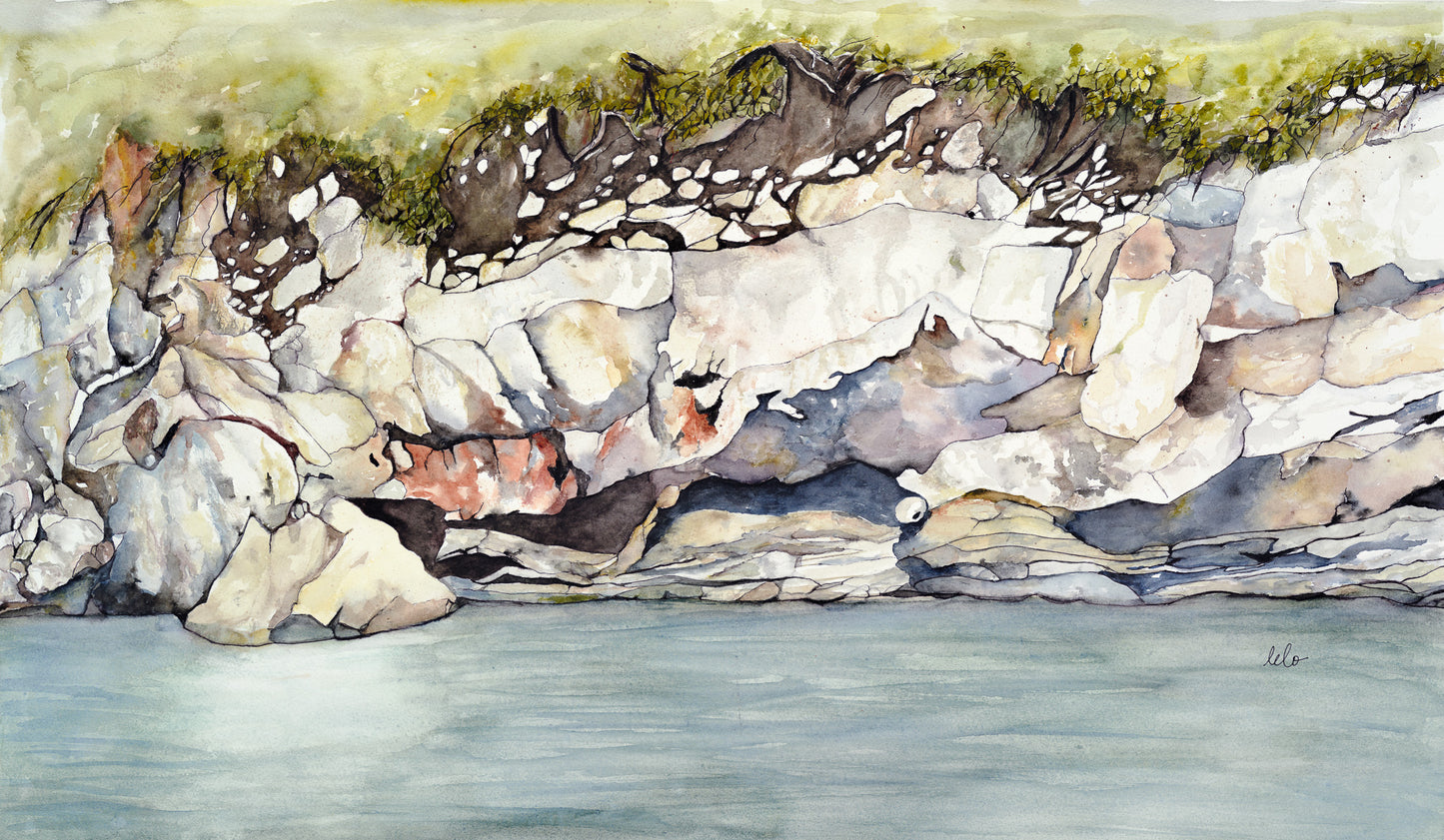 ORIGINAL WATERCOLOUR - "Kastos Rocks" Kastos