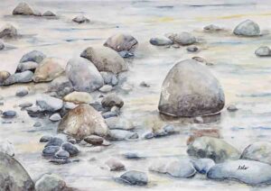 ORIGINAL WATERCOLOUR - "Piedras" Playa El Tunco, El Salvador - SOLD