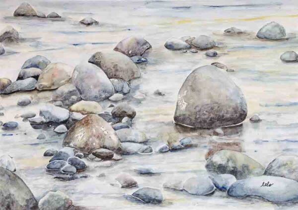 ORIGINAL WATERCOLOUR - "Piedras" Playa El Tunco, El Salvador - SOLD