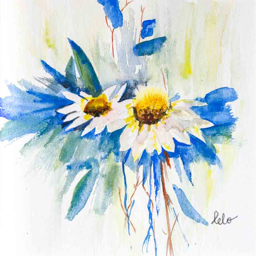 ORIGINAL WATERCOLOUR - "Margaritas Blancas"