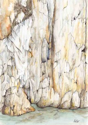 ORIGINAL WATERCOLOUR - "Frikes Cliff", Ithaca