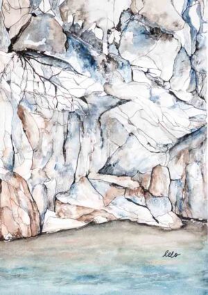 ORIGINAL WATERCOLOUR - "Plakutses Bay" Frikes