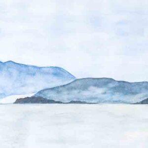 ORIGINAL WATERCOLOUR - "Greek Mountains " View from Vonitsa